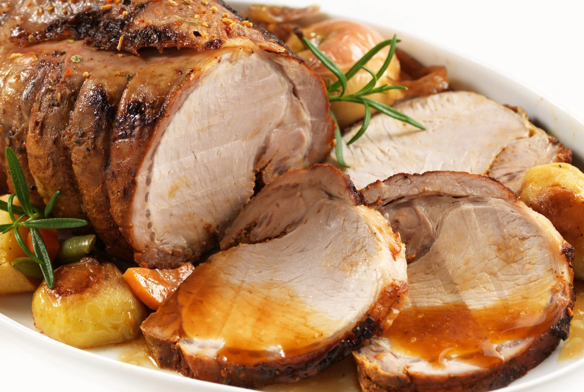Perfect Grilled Pork Roast Served with Fruit Compote